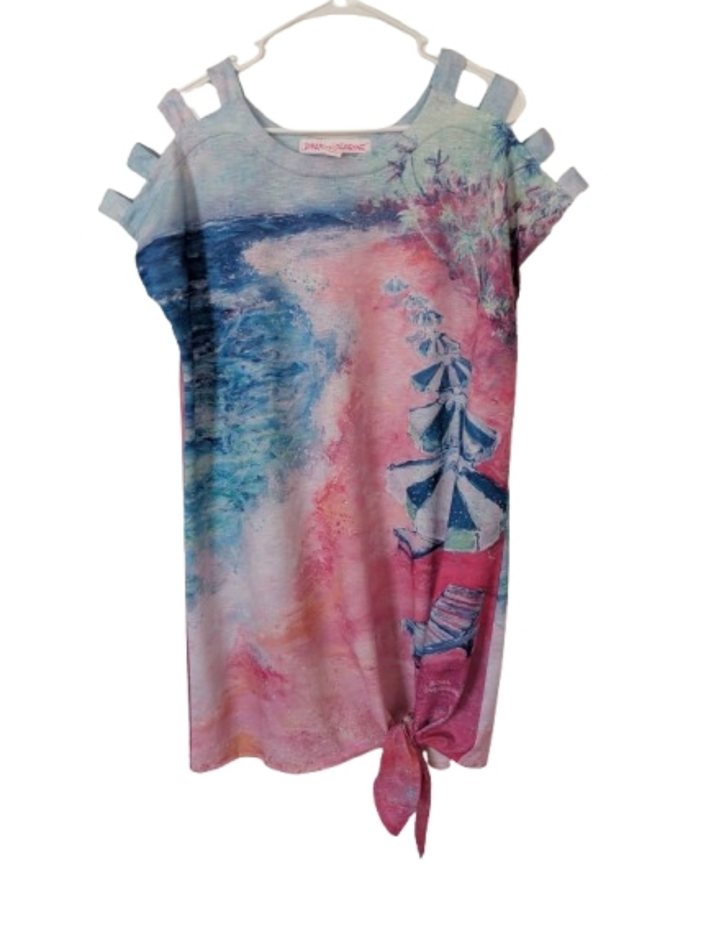 Leoma Lovegrove Pink Blue Beach Dress Petite Large